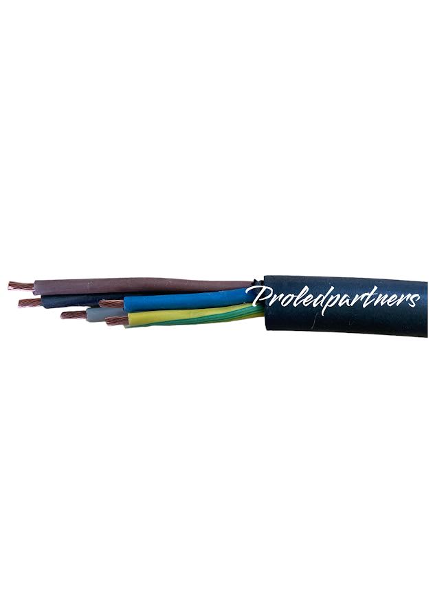 Proledpartners Rubber kabel 5 x 4 mm2 Type H07RN-F (neopreen) Buitendiameter: 13.8 mm incl. btw per meter