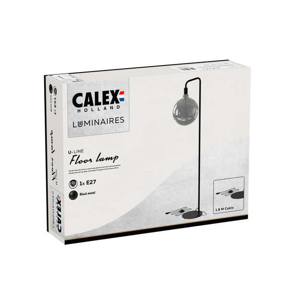 Calex U-Line Vloer Lamp - E27 - Zwart €39.95 incl.