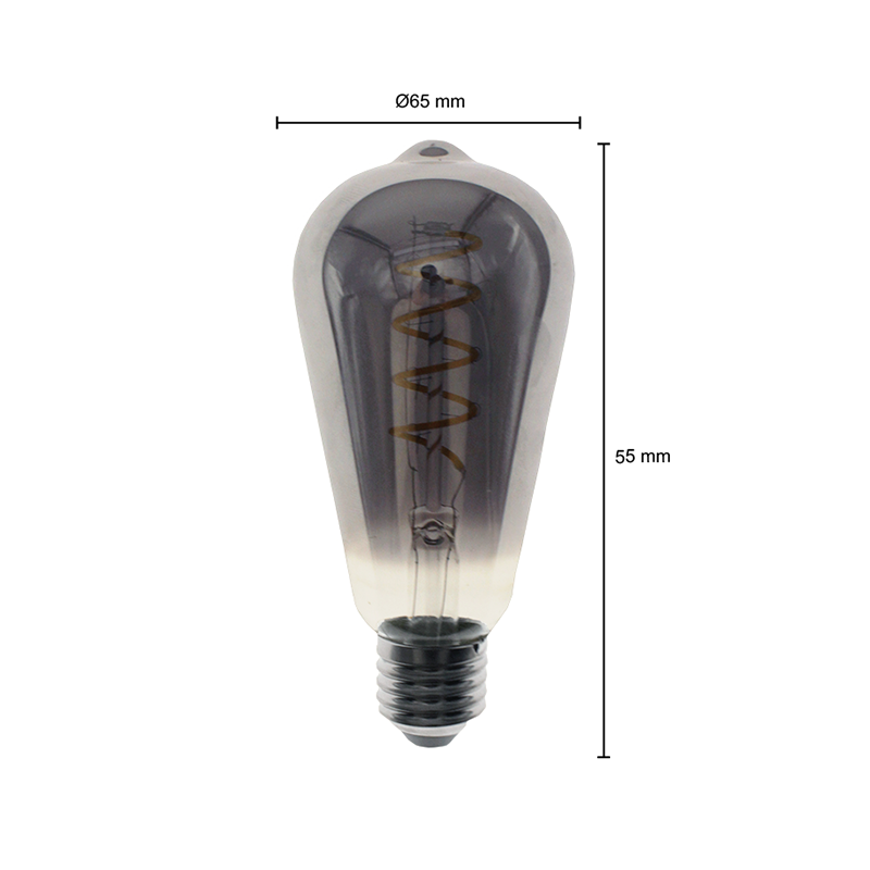 PROLEDPARTNERS LED FILAMENT E27 EDISON DIMBAAR SMOKY 6W.