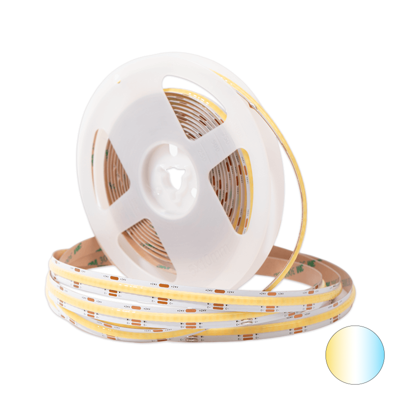 PROLEDPARTNERS® COB LEDSTRIP 24V IP20 5M  14W/M CCT