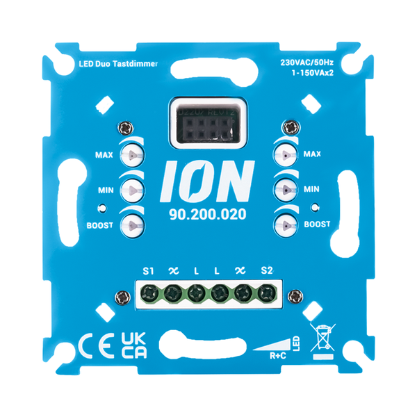 LED DUO TASTDIMMER  2×0.3-150 WATT (90.200.020)  ION INDUSTRIES