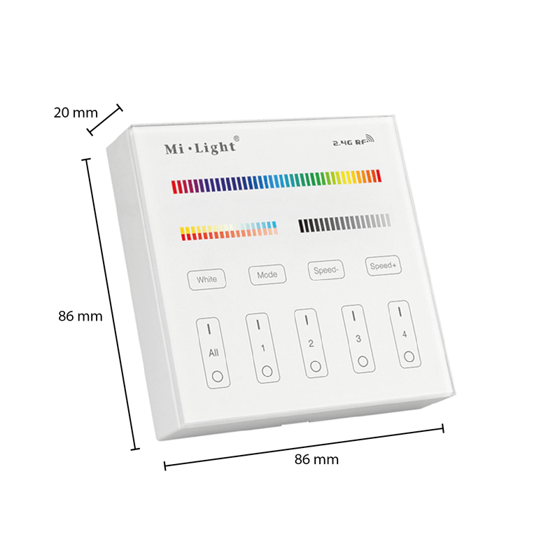 MI-LIGHT AFSTANDSBEDIENING 4 GROEPEN RGB+CCT