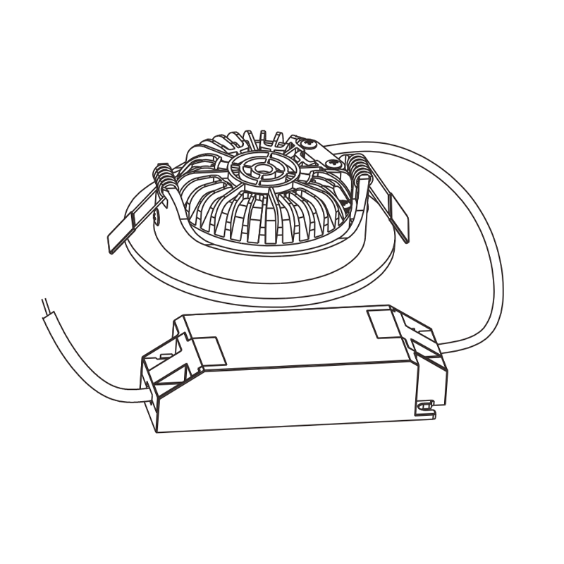 ECODIM ED-10023 LED INBOUWSPOT KLEINE INBOUWDIEPTE IP54 AFMETING NAAR WARM ROND ZWART 75MM.