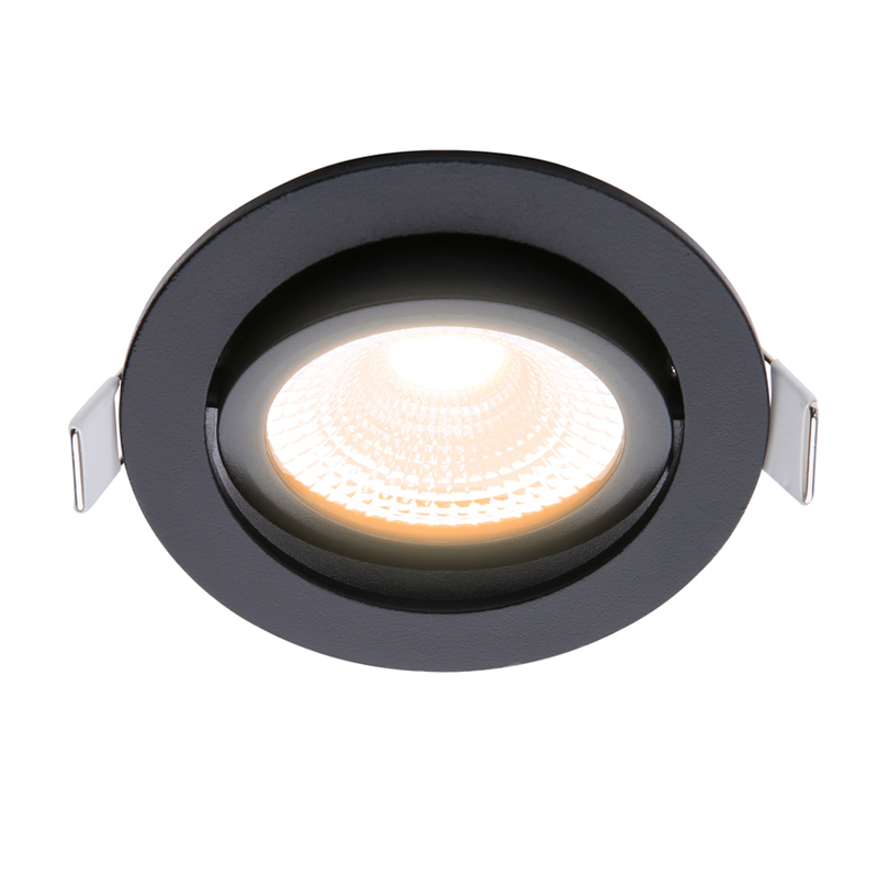 ECODIM ED-10023 LED INBOUWSPOT KLEINE INBOUWDIEPTE IP54 AFMETING NAAR WARM ROND ZWART 75MM.