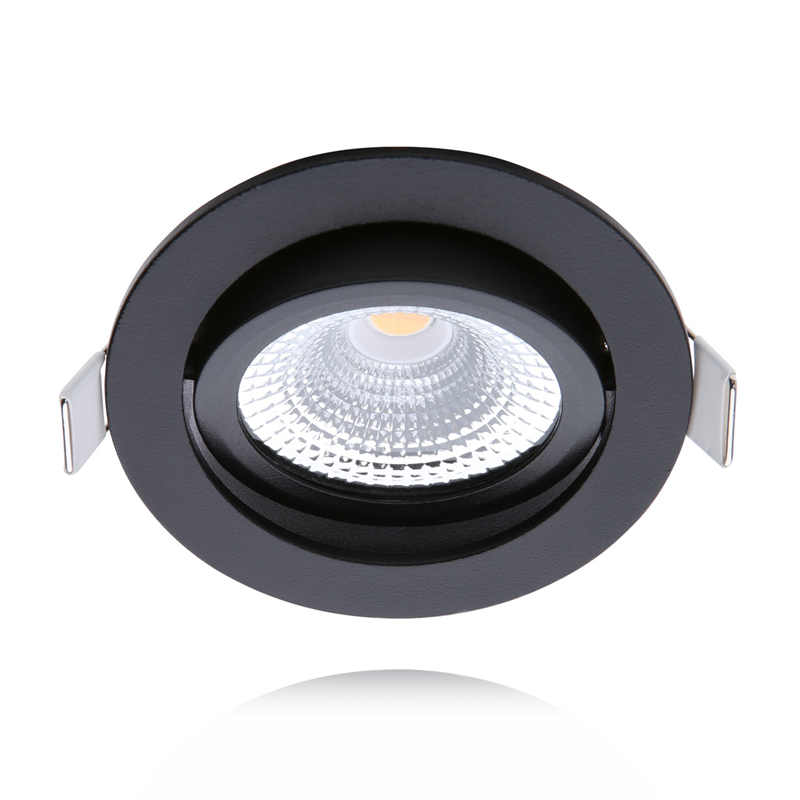 ECODIM ED-10023 LED INBOUWSPOT KLEINE INBOUWDIEPTE IP54 AFMETING NAAR WARM ROND ZWART 75MM.