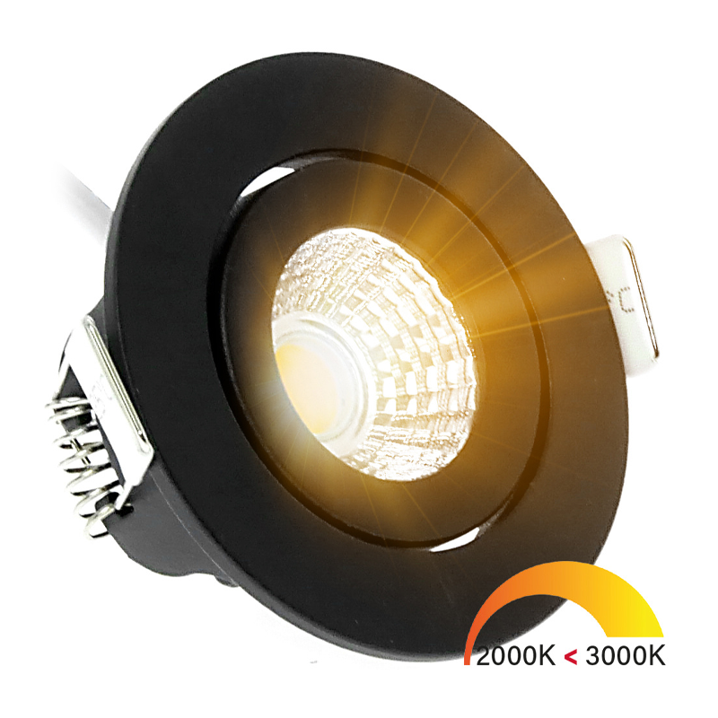 ECODIM ED-10060 LED INBOUWSPOT  LAGE INBOUWDIEPTE  IP54  DIM TO WARM  ROND  ZWART  55MM.