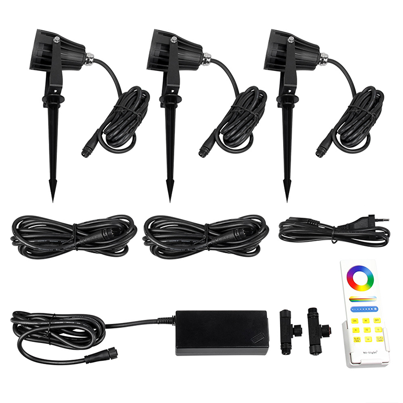 MI-LIGHT 6 WATT RGB+CCT 24 VOLT TUIN VERLICHTING SET.