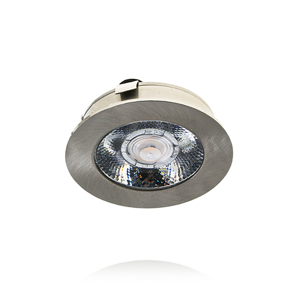 LED Meubelspot 3W 12V(DC) IP44 Zilver 2700K Ø55 mm Proledpartners®