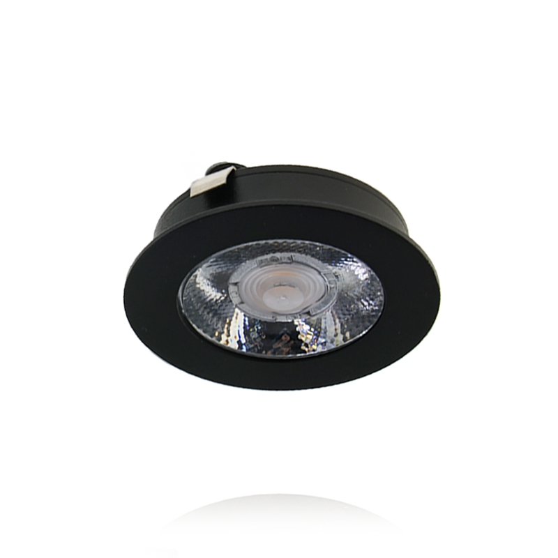 LED MEUBELSPOT  3W 12V(DC)  IP44   Zwart 14mm hoog PROLEDPARTNERS®