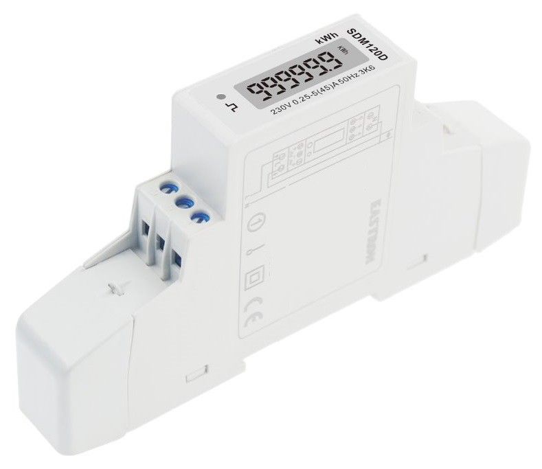 KWH meter DIN-rail 1-fase 45A digitaal