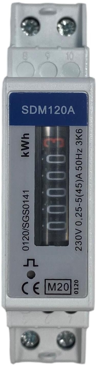 KWH meter DIN-rail 1-fase 45A