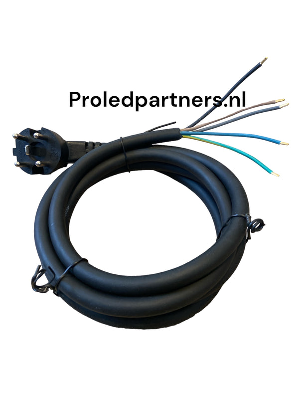 Proledpartners: Krachtige Perilex Aansluitkabel  (3 meter) - Geschikt voor zowel 2 Fase als 3 Fase Aansluitingen - H07 RN-F (Neopreen) - Tijdelijke Actie