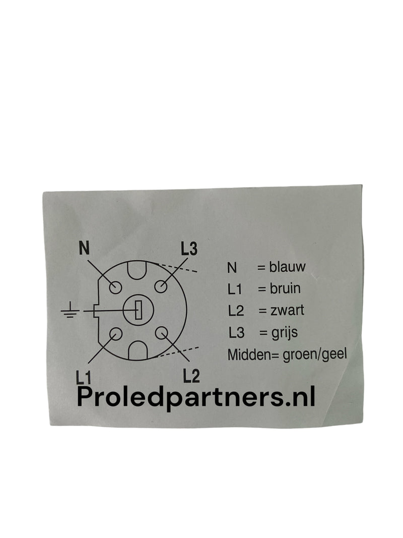 PROLEDPARTNERS® 3 METER. PRO perilex aansluitkabel - 5 ader - EXTRA DIK AANSLUITSNOER  - Buitendiameter: 13.8 mm  HITTE BESTENDIG - KEMA KEUR  -  5x2.5mm