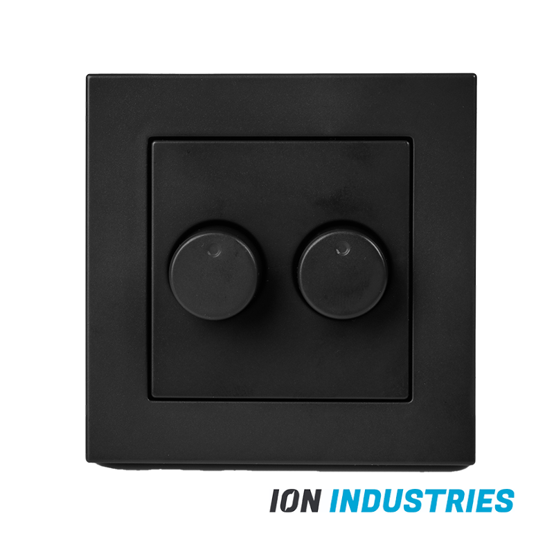 DUO DIMMER AFDEKPLAAT  MAT ANTRACIET  ION INDUSTRIES