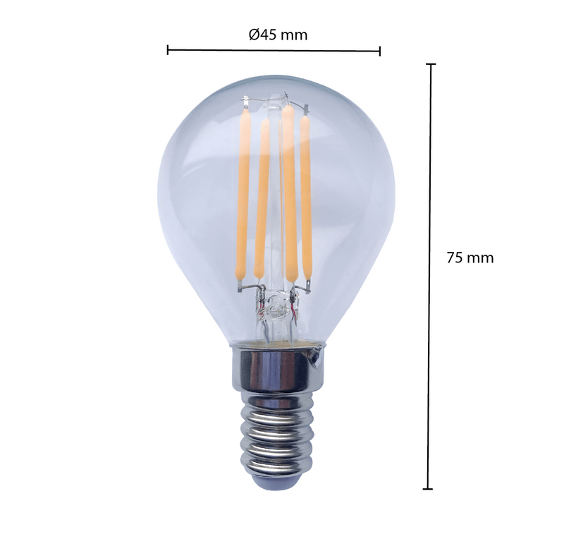 LED Filament E14 Kaarslamp - Sfeervol en Energiezuinig - 1,6W, 2100K  incl. btw