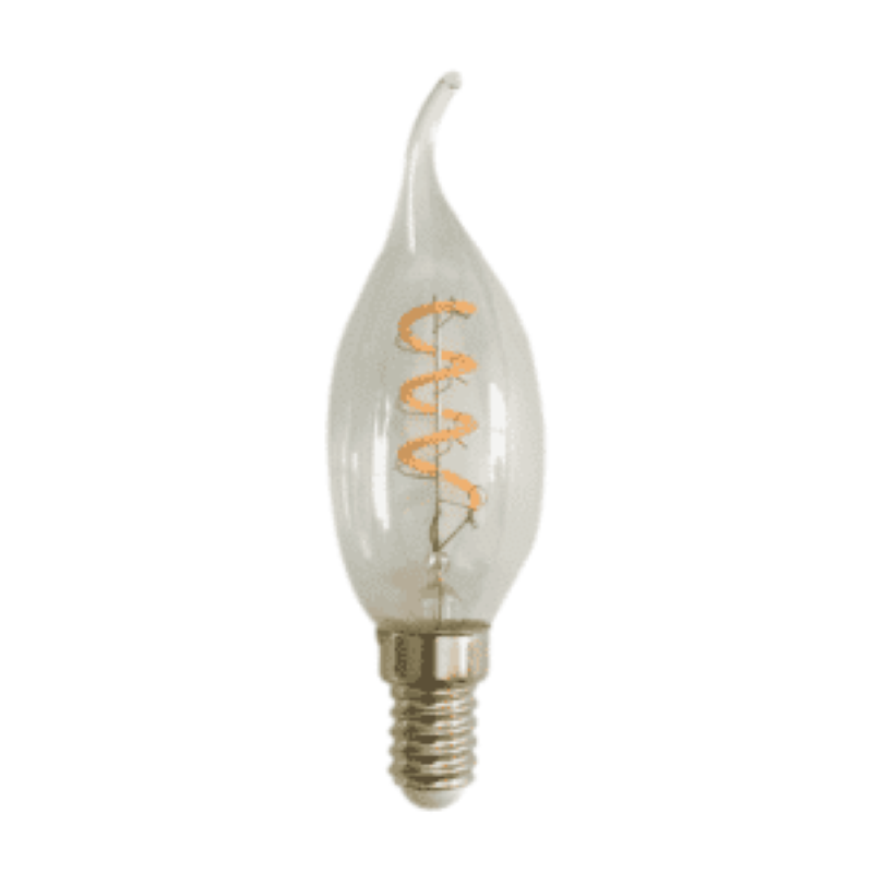 LED Filament E14 Kaarslamp met Tip - Dimbaar, 2W, 2400K, Heldere Verlichting  incl. btw