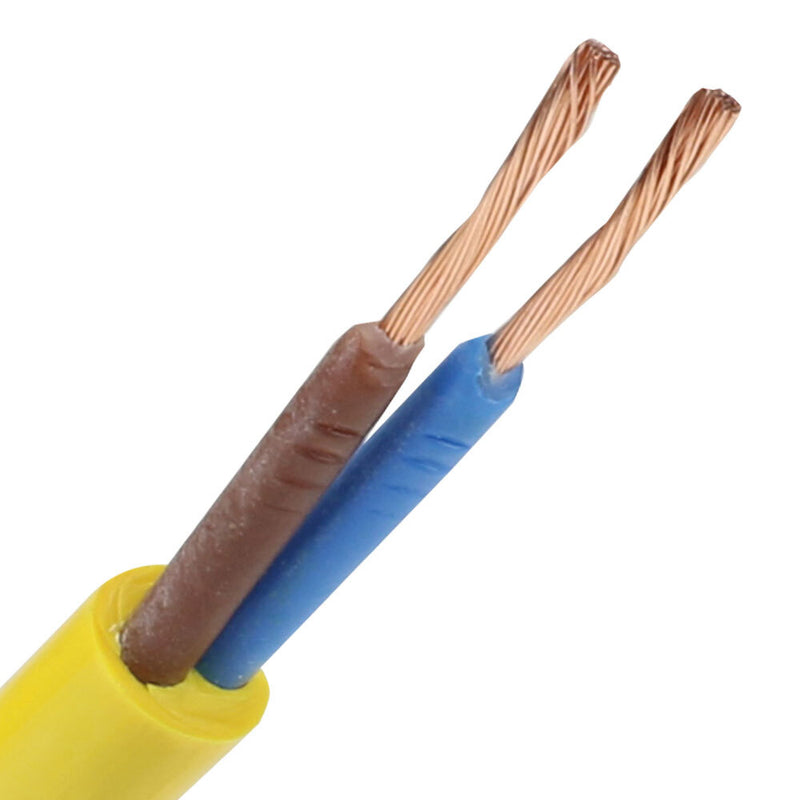 Pur hoogwaardige kabel 2x2,5 geel -(H07BQ-F) per meter.