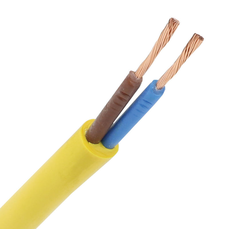 Pur hoogwaardige kabel 2x2,5 geel -(H07BQ-F) 100 meter. incl. btw