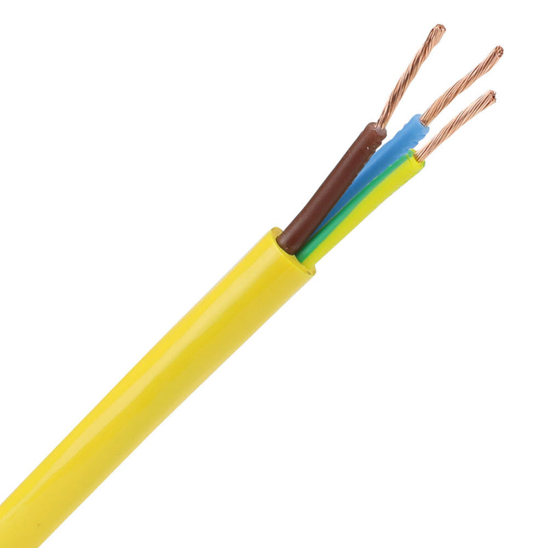 Pur hoogwaardige kabel 3x2,5 geel -(H07BQ-F)  per meter