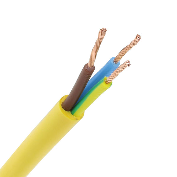 Pur hoogwaardige kabel 3x2,5 geel -(H07BQ-F) 100 meter.